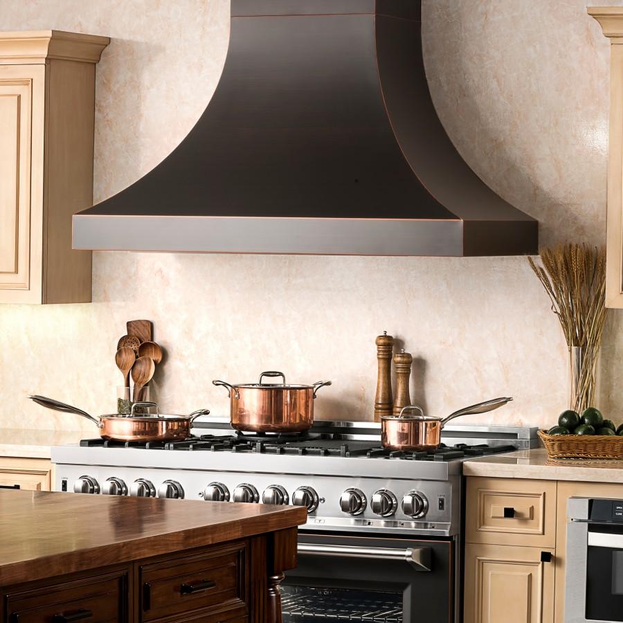 ZLINE 48-Inch Designer Series Oil-Rubbed Bronze Wall Range Hood with 700 CFM Motor (8632B-48)