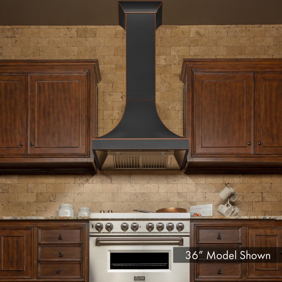 ZLINE 48-Inch Designer Series Oil-Rubbed Bronze Wall Range Hood with 700 CFM Motor (8632B-48)