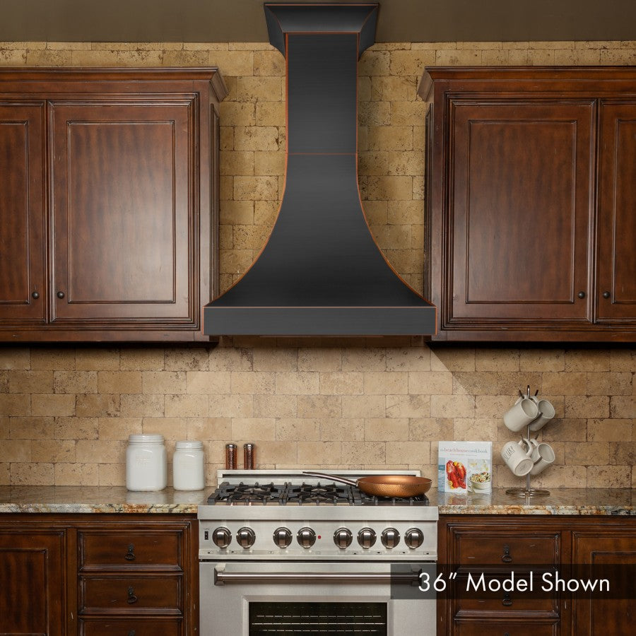 ZLINE 48-Inch Designer Series Oil-Rubbed Bronze Wall Range Hood with 700 CFM Motor (8632B-48)