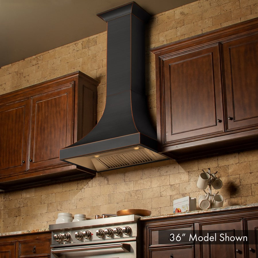 ZLINE 48-Inch Designer Series Oil-Rubbed Bronze Wall Range Hood with 700 CFM Motor (8632B-48)