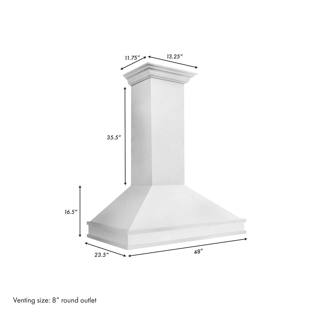 ZLINE 48-Inch Designer Series Wall Mount Range Hood in DuraSnow® Stainless Steel (8656S-48)