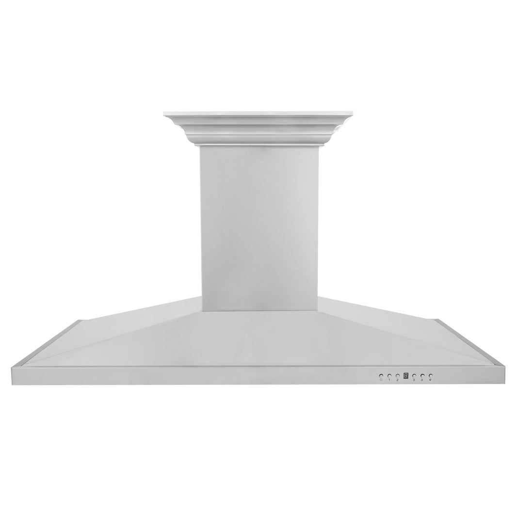 ZLINE 48-Inch Ducted Vent Island Mount Range Hood in Stainless Steel with Built-in CrownSoundBluetooth Speakers (GL2iCRN-BT-48)