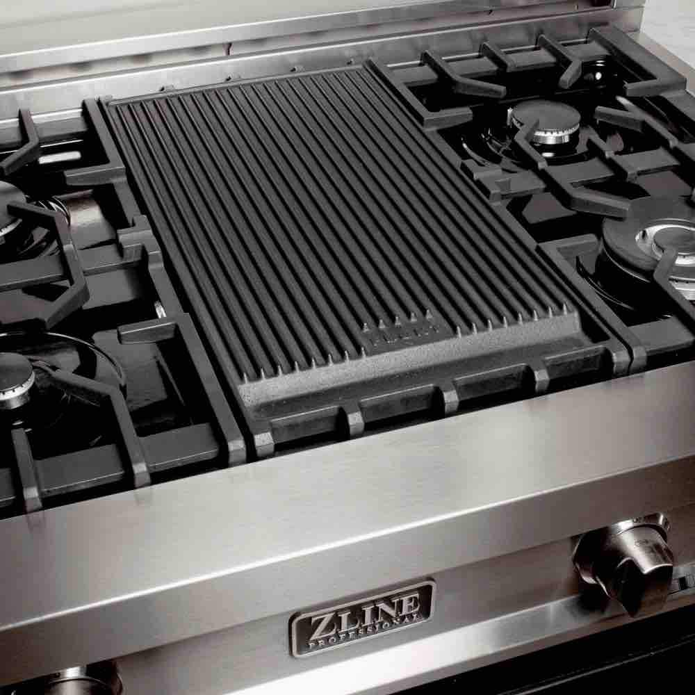 ZLINE 48-Inch Professional Dual Fuel Range in DuraSnow Stainless with Black Matte Door (RAS-BLM-48)