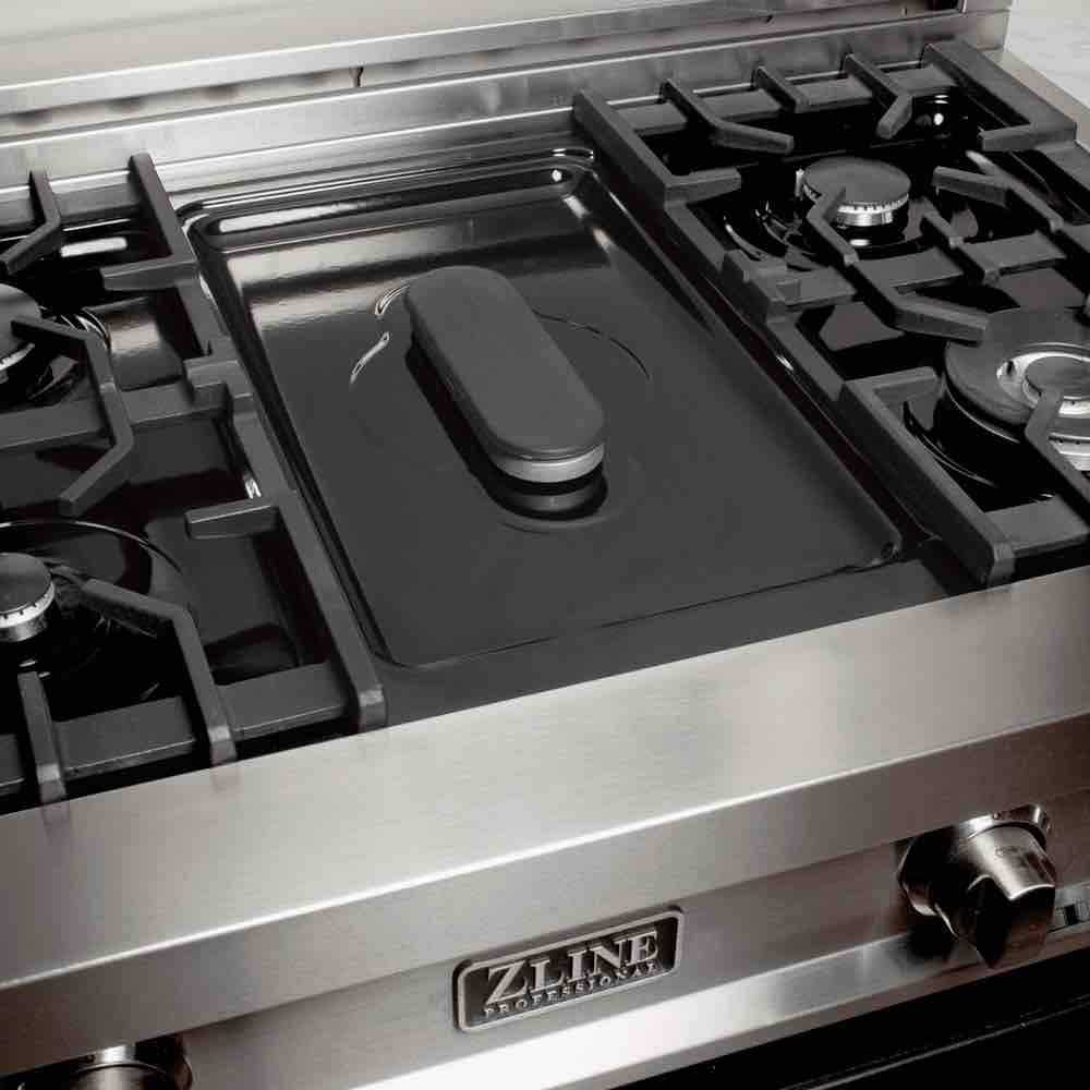 ZLINE 48-Inch Professional Dual Fuel Range in DuraSnow Stainless with Black Matte Door (RAS-BLM-48)