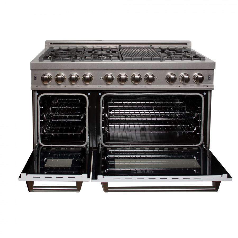 ZLINE 48-Inch Professional Dual Fuel Range in DuraSnow Stainless with White Matte Door (RAS-WM-48)