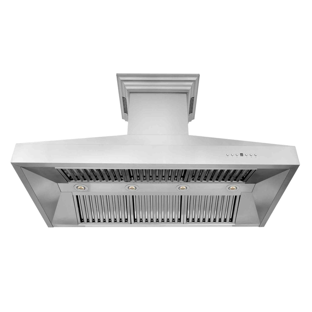 ZLINE 48-Inch Professional Wall Mount Range Hood in Stainless Steel with Built-in CrownSound® Bluetooth Speakers (667CRN-BT-48)