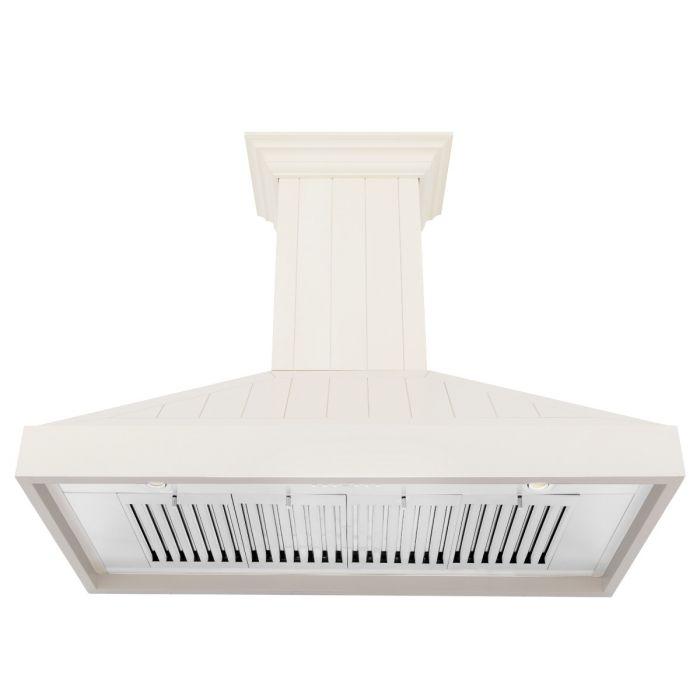 ZLINE 48-Inch Wooden Wall Mount Range Hood in White (KPTT-48)