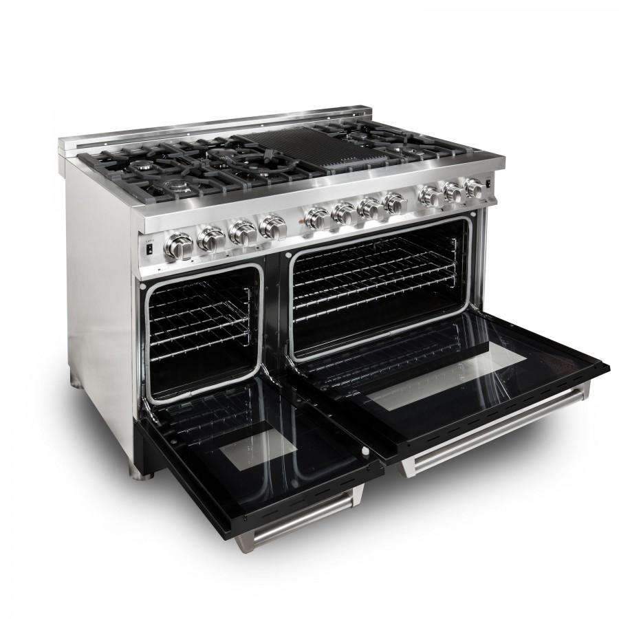 ZLINE 48-Inch Professional Dual Fuel Range with Black Matte Door (RA-BLM-48)