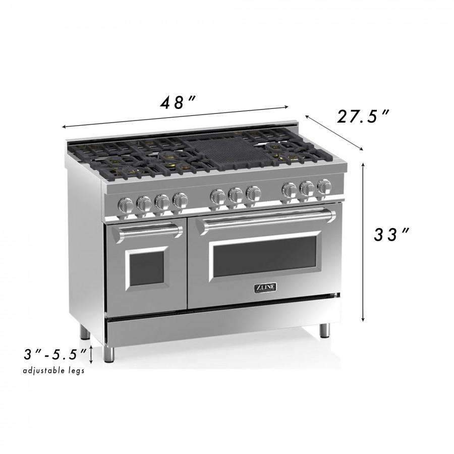 ZLINE 48-Inch Professional Dual Fuel Range with Black Matte Door (RA-BLM-48)