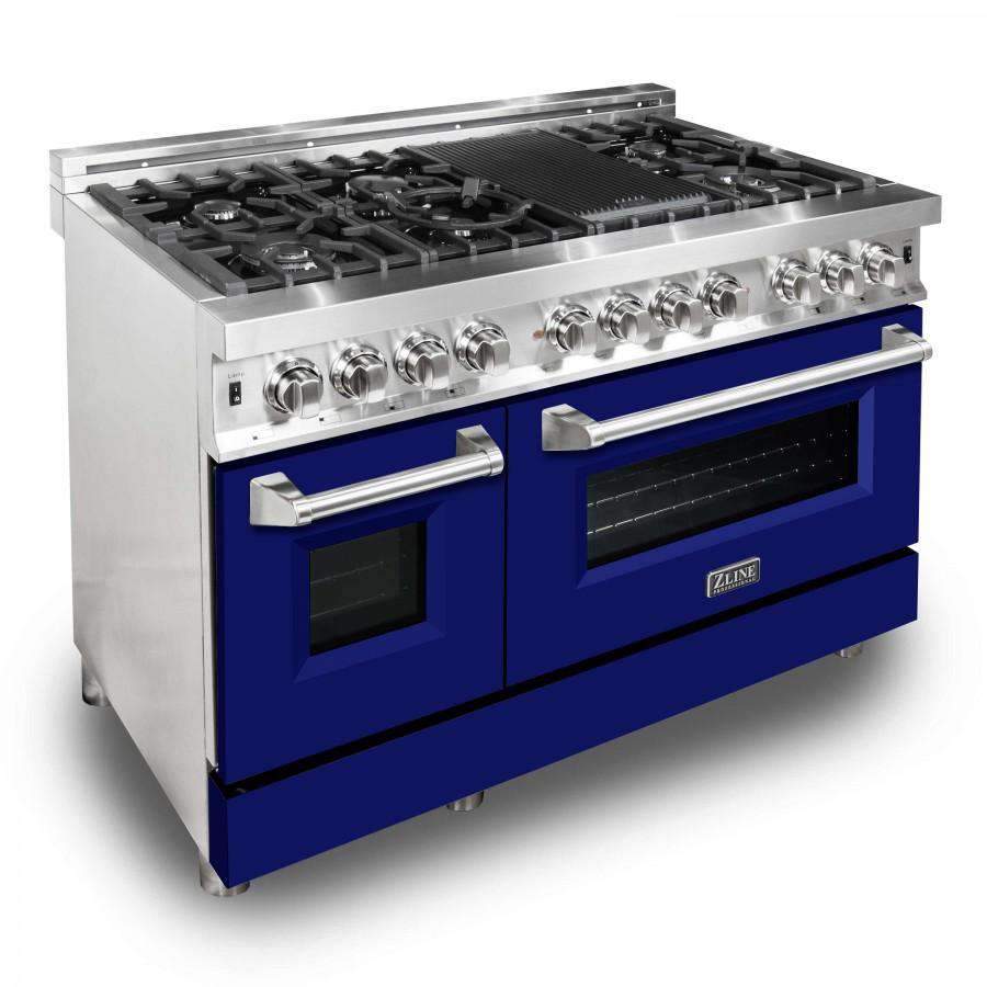 ZLINE 48-Inch Professional Dual Fuel Range with Blue Matte Door (RA-BM-48)