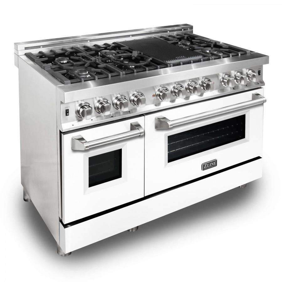 ZLINE 48-Inch Professional Dual Fuel Range with White Matte Door (RA-WM-48)