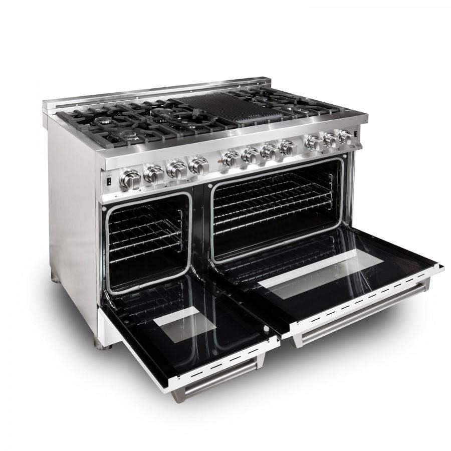 ZLINE 48-Inch Professional Dual Fuel Range with White Matte Door (RA-WM-48)