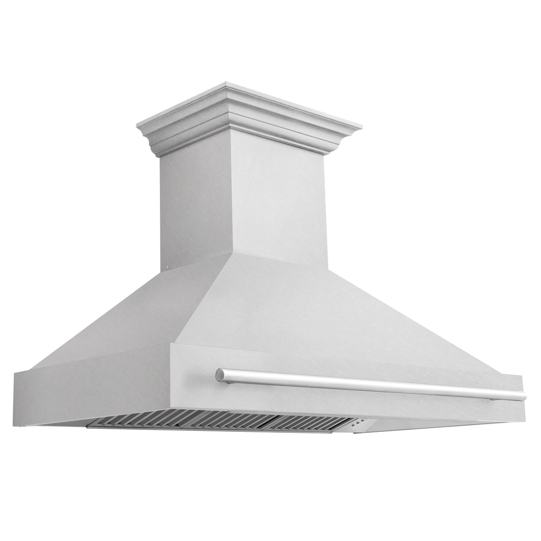 ZLINE 48-Inch Wall Mount Range Hood in DuraSnow Stainless with Stainless Steel Handle (8654SNX-48)