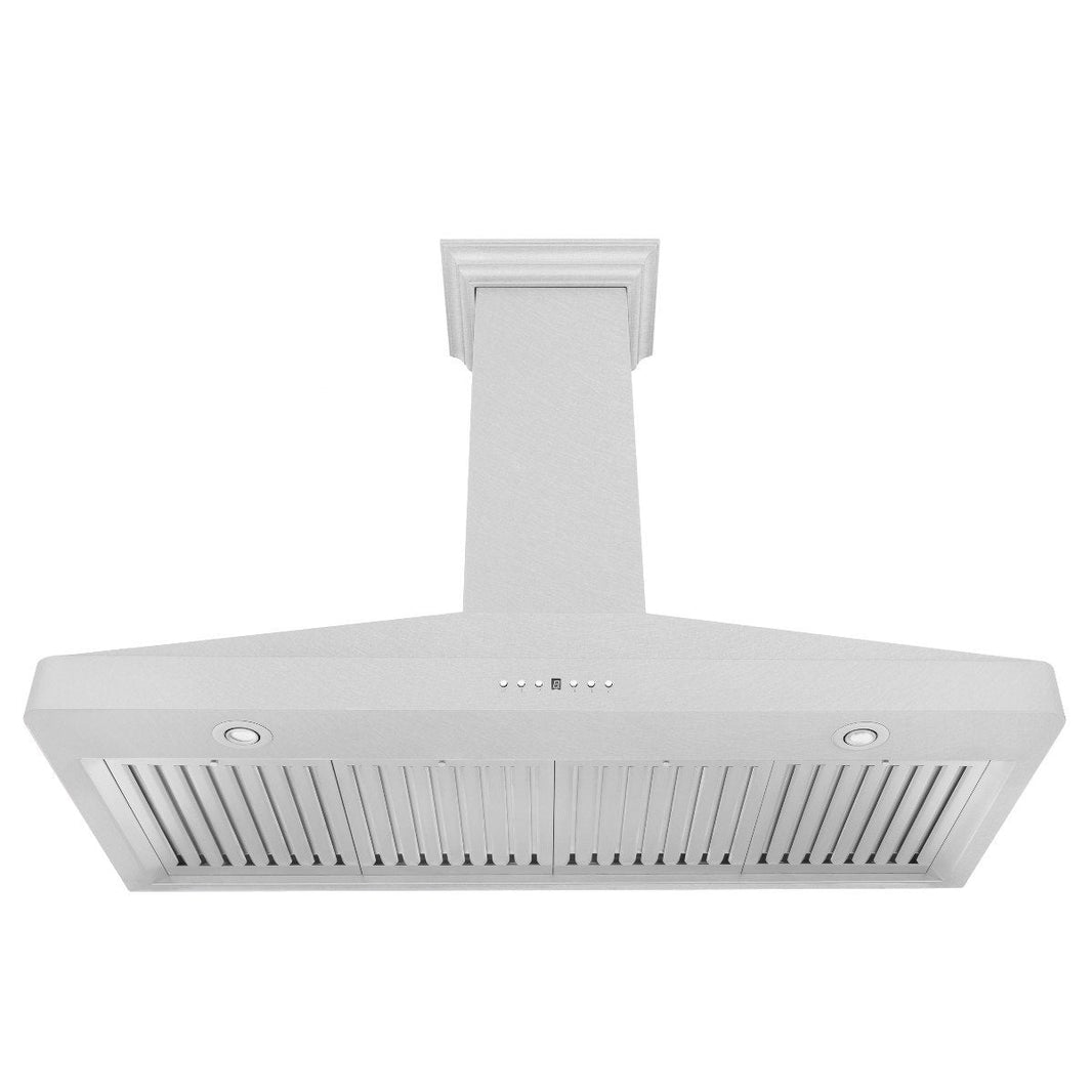 ZLINE 48-Inch Wall Mount Range Hood with Crown Molding in DuraSnow Stainless Steel (8KF2S-48)