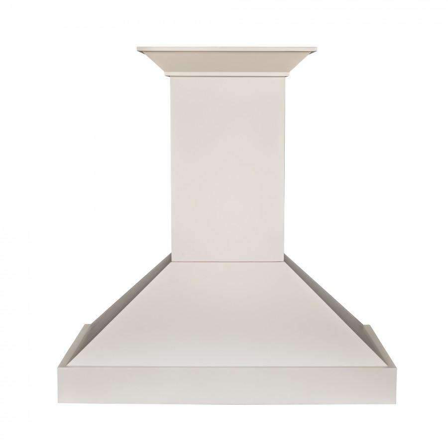 ZLINE 48-Inch Wooden Wall Mount Range Hood in White with Crown Molding (KBTT-48)