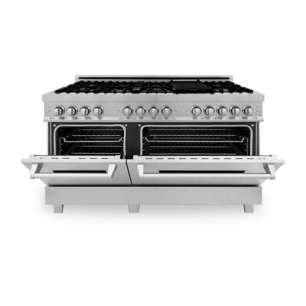 ZLINE 60-Inch 7.4 cu. ft. Dual Fuel Range with Gas Stove and Electric Oven in DuraSnow Stainless Steel (RAS-SN-60)