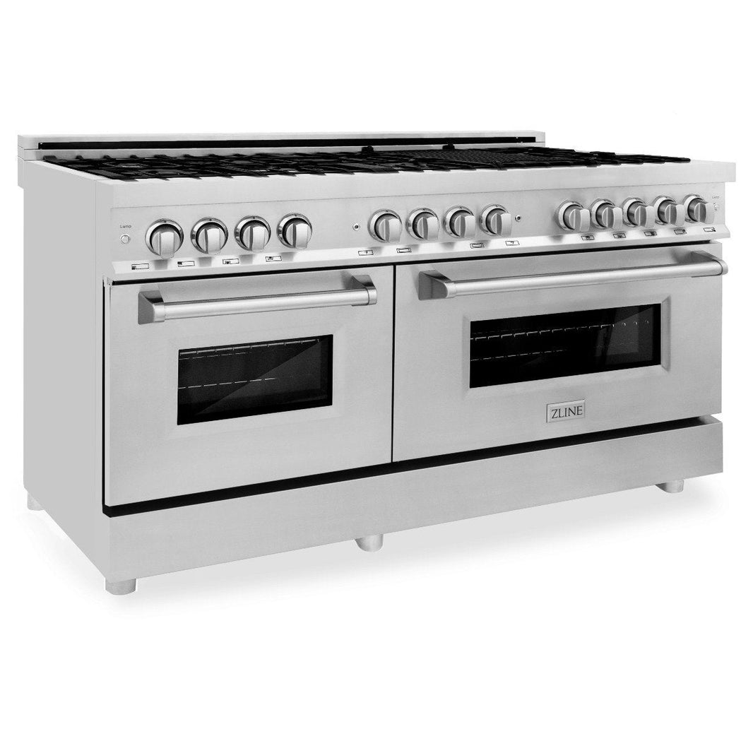 ZLINE 60-Inch 7.4 cu. ft. Dual Fuel Range with Gas Stove and Electric Oven in Stainless Steel (RA60)