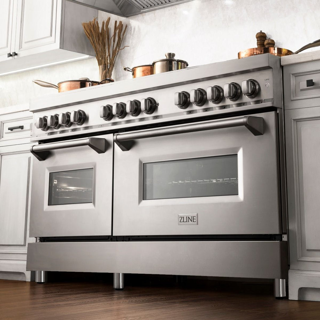 ZLINE 60-Inch 7.4 cu. ft. Dual Fuel Range with Gas Stove and Electric Oven in Stainless Steel (RA60)