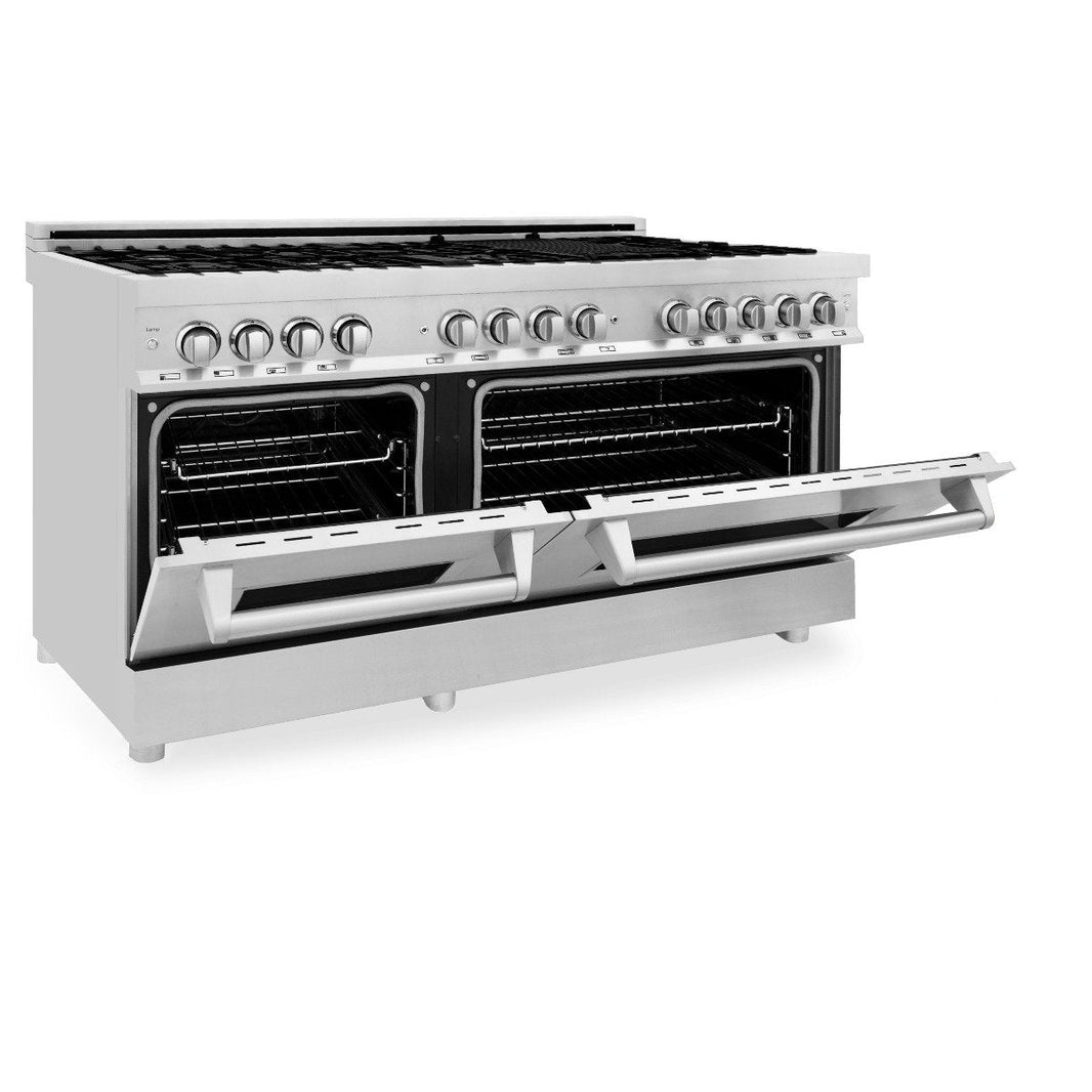 ZLINE 60-Inch 7.4 cu. ft. Dual Fuel Range with Gas Stove and Electric Oven in Stainless Steel (RA60)