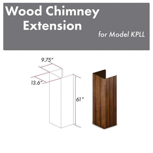 ZLINE 61-Inch Wooden Chimney Extension for Ceilings up to 12 ft. (KPLL-E)