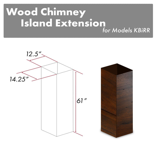 ZLINE 61-Inch Wooden Chimney Extension For Ceilings Up To 12.5 Ft. (KBiRR-E)