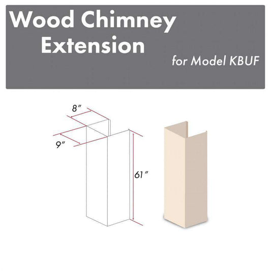 ZLINE 61-Inch Wooden Chimney Extension for Ceilings up to 12.5 ft. (KBUF-E)