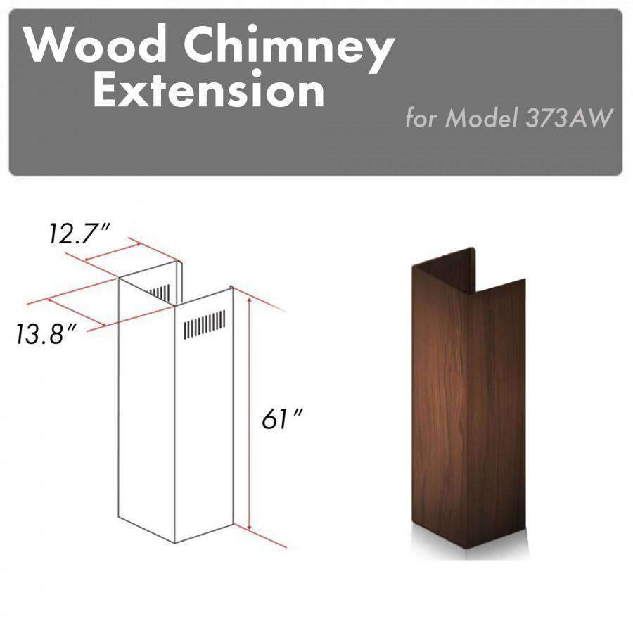 ZLINE 61-Inch Wooden Chimney Extension for Ceilings up to 12.5', 373AW-E