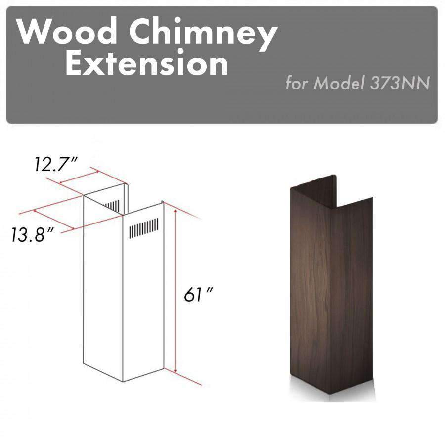 ZLINE 61-Inch Wooden Chimney Extension for Ceilings up to 12.5', 373NN-E