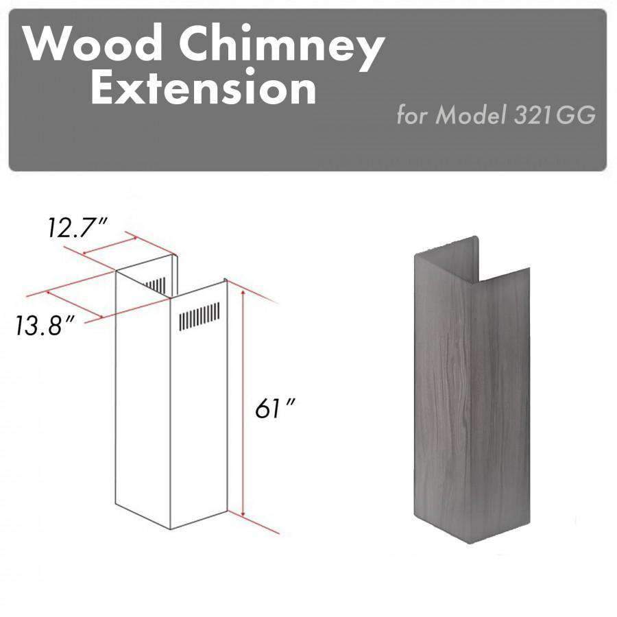 ZLINE 61-Inch Wooden Chimney Extension for Ceilings up to 12.5 ft (321GG-E)