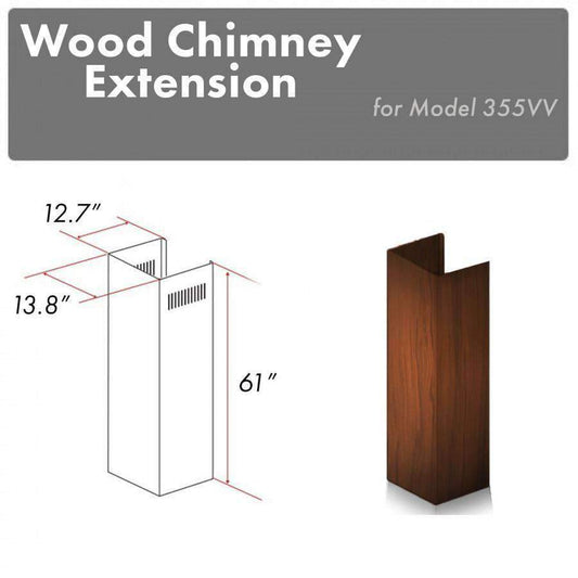 ZLINE 61' Wooden Chimney Extension for Ceilings up to 12.5 ft. (355VV-E)