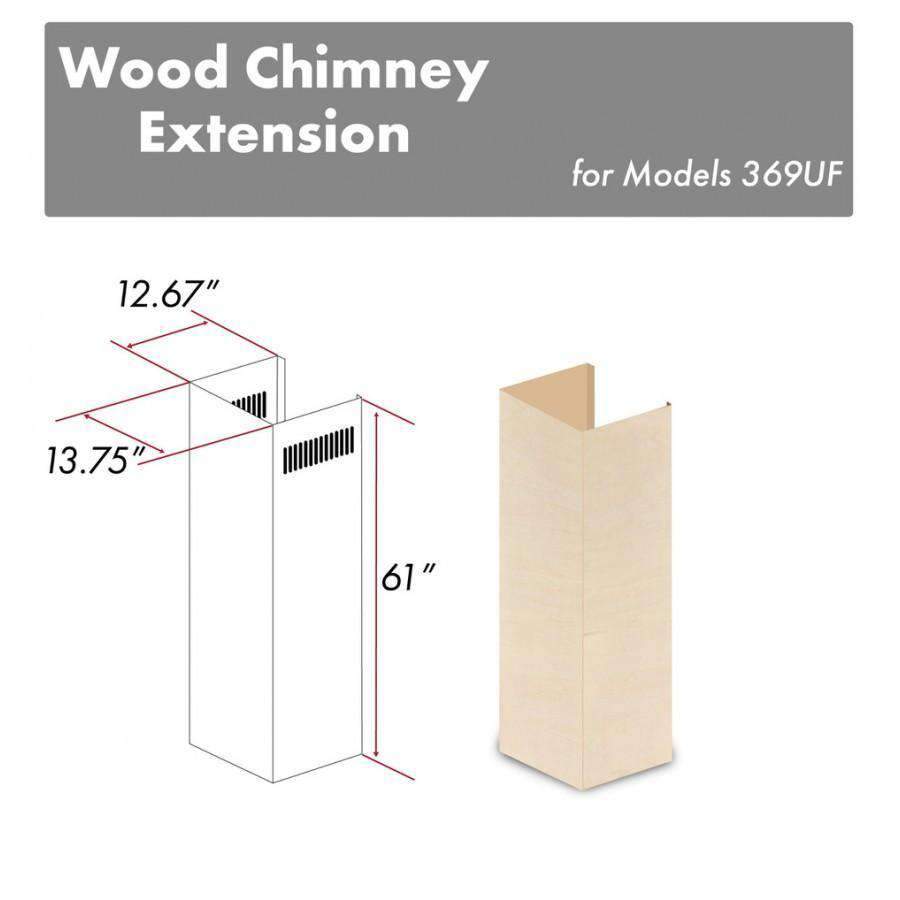 ZLINE 61-Inch Wooden Chimney Extension for Ceilings up to 12.5 ft. (369UF-E)