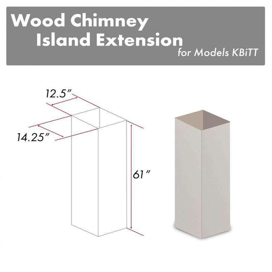 ZLINE 61-Inch Wooden Chimney Extension for Ceilings up to 12.5 ft. (KBiTT-E)