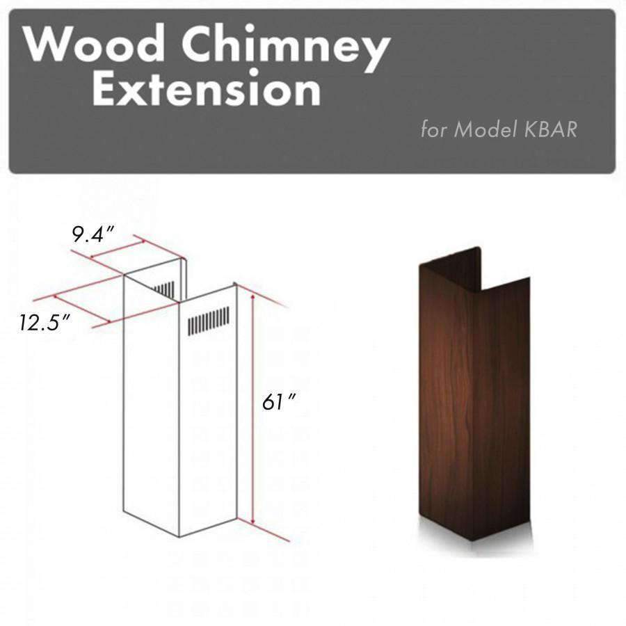 ZLINE 61-Inch Wooden Chimney Extension for Ceilings up to 12.5' (KBAR-E)