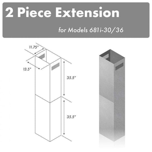 ZLINE 71-Inch Extended Chimney (2PCEXT-681i-30/36)