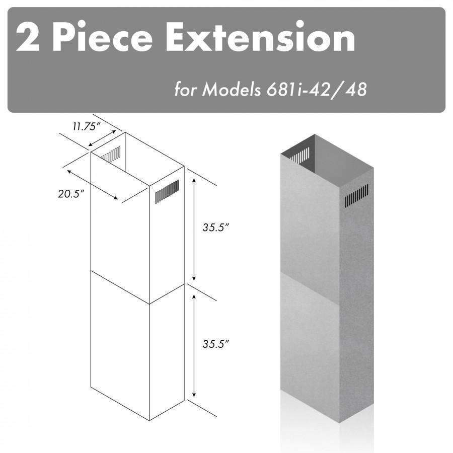 ZLINE 71-Inch Extended Chimney (2PCEXT-681i-42/48)