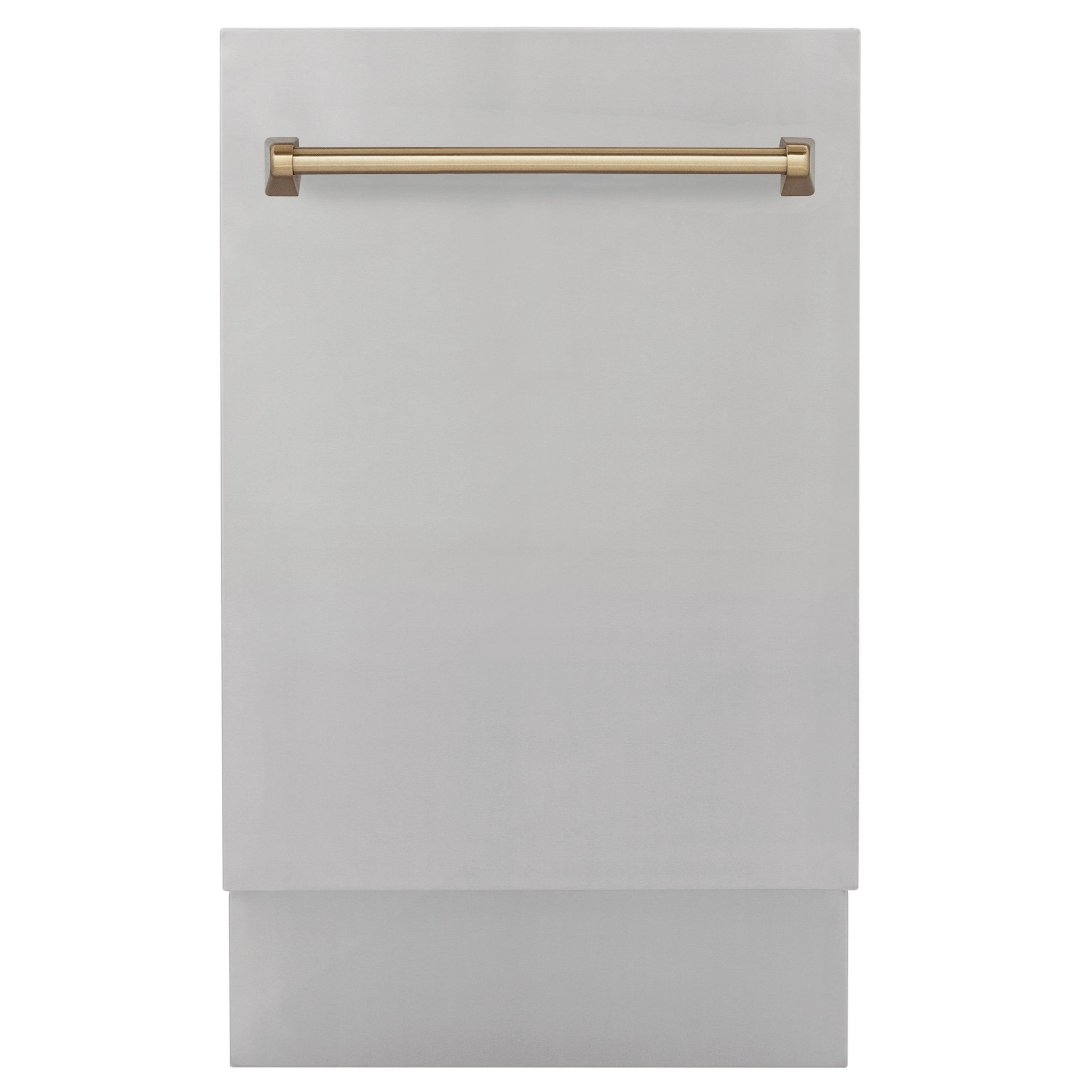 ZLINE Autograph Edition 18" Compact 3rd Rack Top Control Dishwasher in Stainless Steel with Champagne Bronze Handle, 51dBa (DWVZ-304-18-CB)