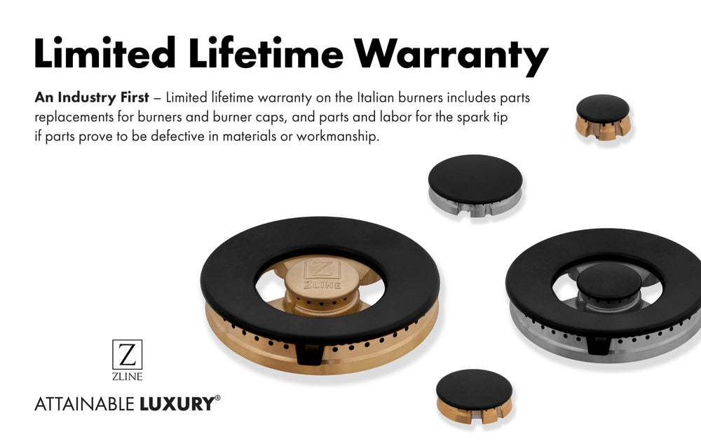 ZLINE Autograph Edition 30-Inch Porcelain Rangetop with 4 Gas Burners in Stainless Steel and Gold Accents (RTZ-30-G)