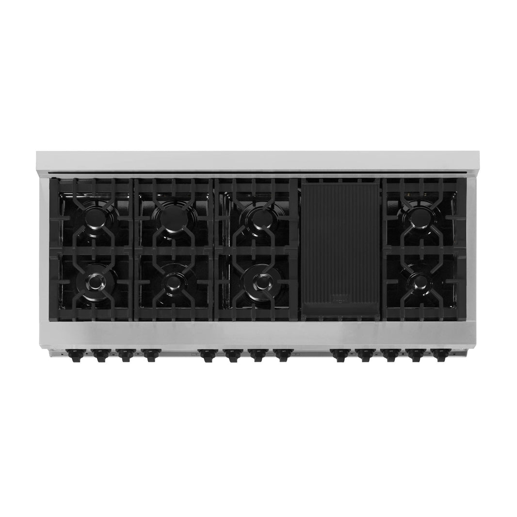 ZLINE Autograph Edition 60-Inch 7.4 cu. ft. Dual Fuel Range with Gas Stove and Electric Oven in Stainless Steel with Matte Black Accents (RAZ-60-MB)