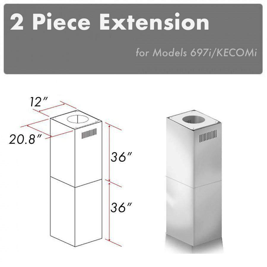 ZLINE Chimney Extension for 10-12 ft Ceiling (2PCEXT-697i/KECOMi)