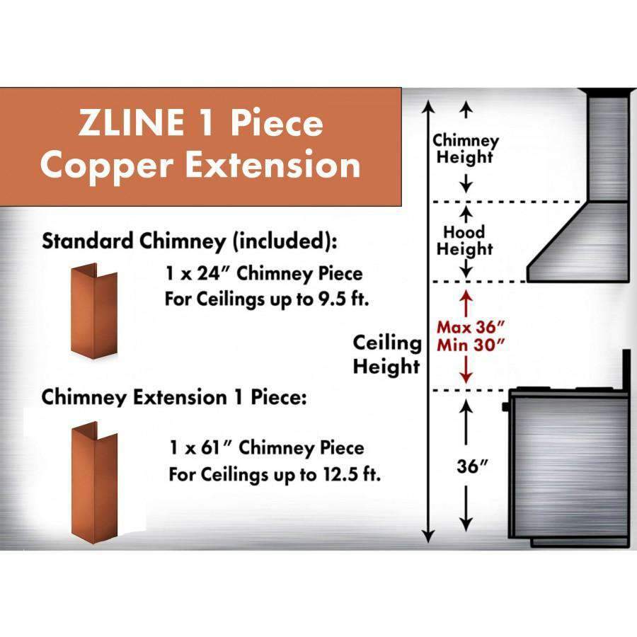 ZLINE Chimney Extension for Ceilings up to 12.5 ft. (8667C-E)