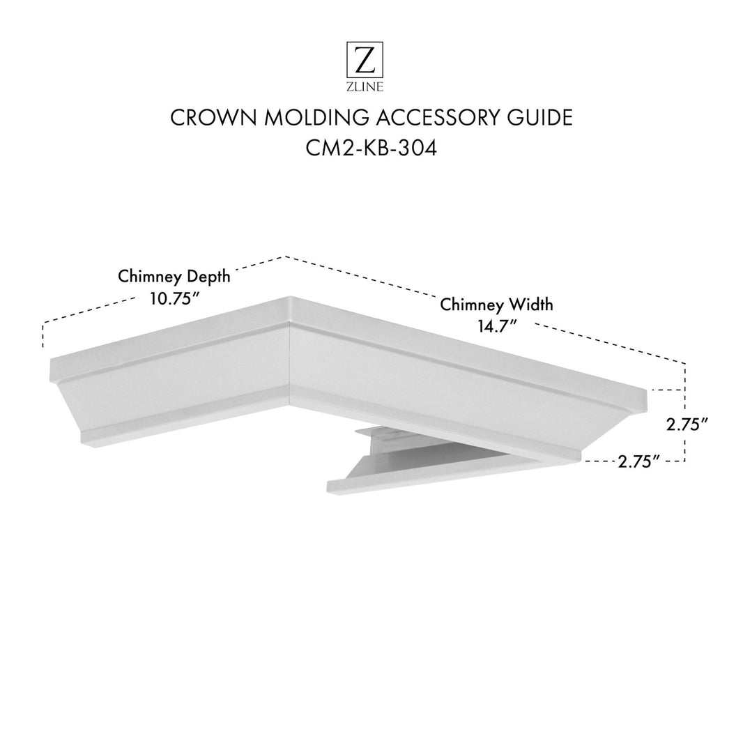 ZLINE Crown Molding Profile 2 for Wall Mount Range Hood (CM2-KB-304)