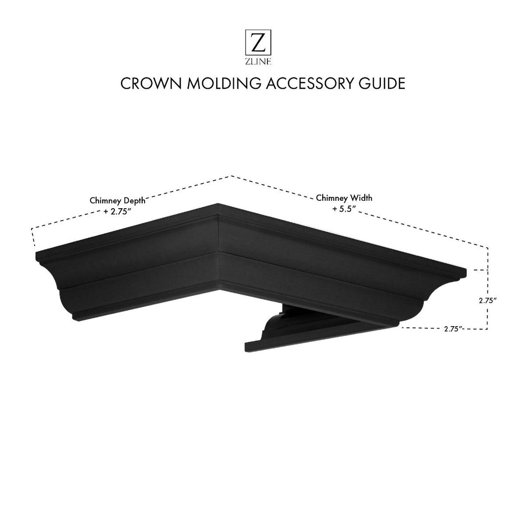 ZLINE Crown Molding Profile 6 For Wall Mount Range Hood in Black Stainless Steel (CM6-BSKBN)