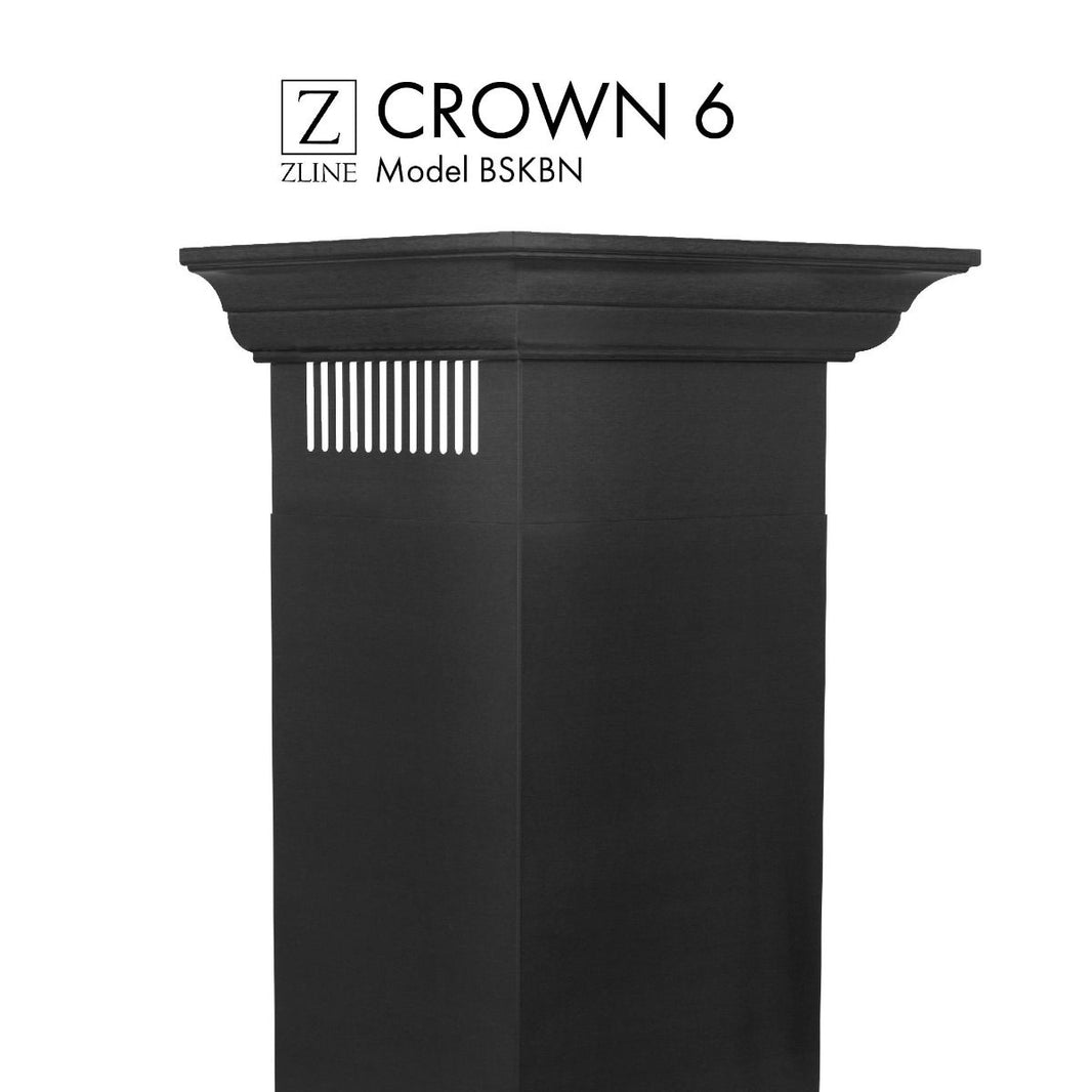 ZLINE Crown Molding Profile 6 For Wall Mount Range Hood in Black Stainless Steel (CM6-BSKBN)