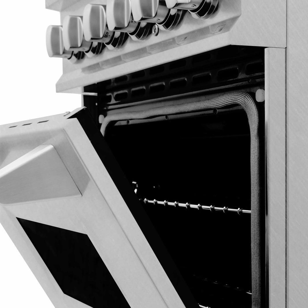 ZLINE 24-Inch Professional Dual Fuel Range in DuraSnow Stainless Steel (RAS-SN-24)