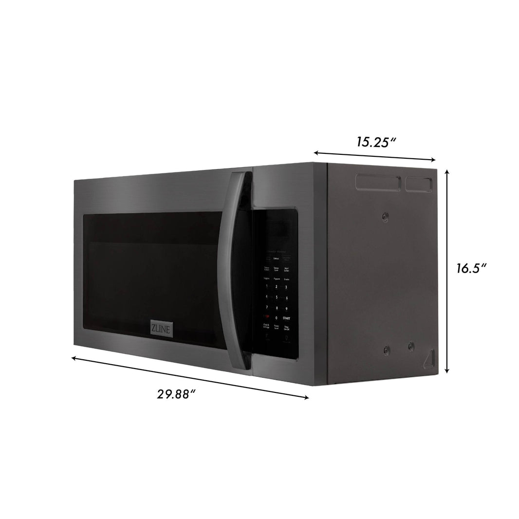 ZLINE Over The Range Microwave Oven In Black Stainless Steel (MWO-OTR-30-BS)