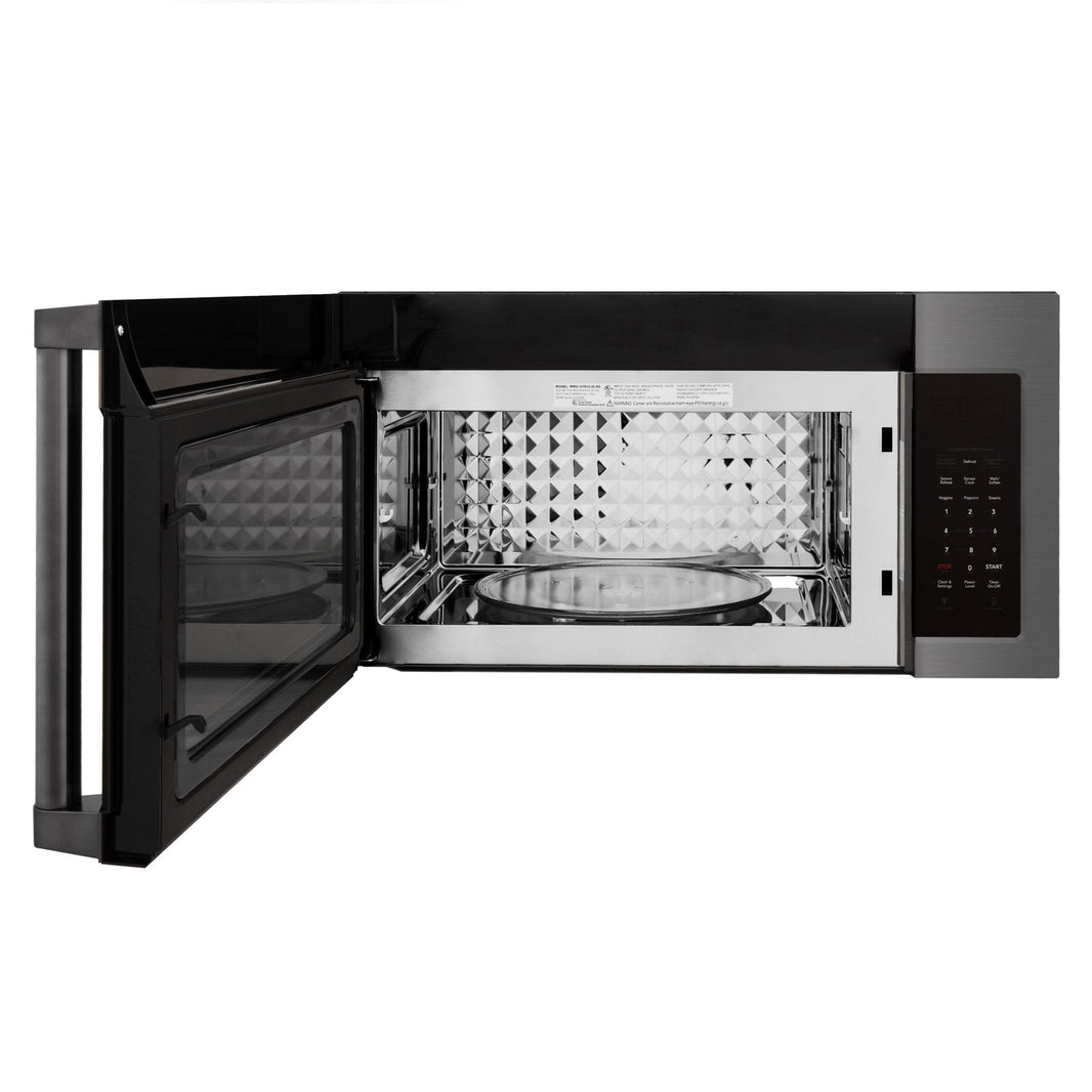 ZLINE Over The Range Microwave Oven In Black Stainless Steel With Traditional Handle (MWO-OTR-H-30-BS)