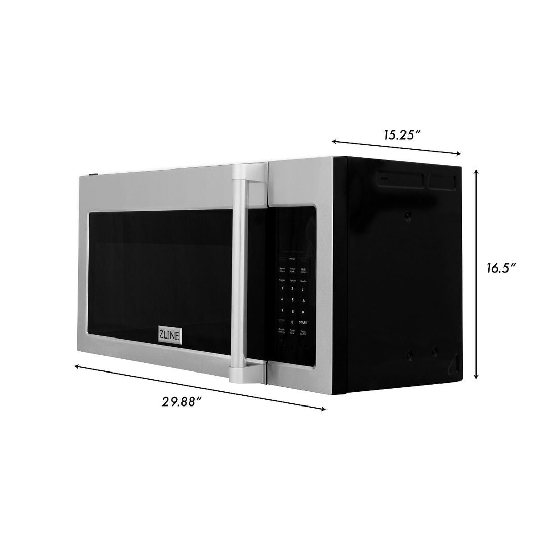 ZLINE Over-The-Range Microwave Oven and Hood Combo In Stainless Steel with Traditional Handle (MWO-OTR-H-30)