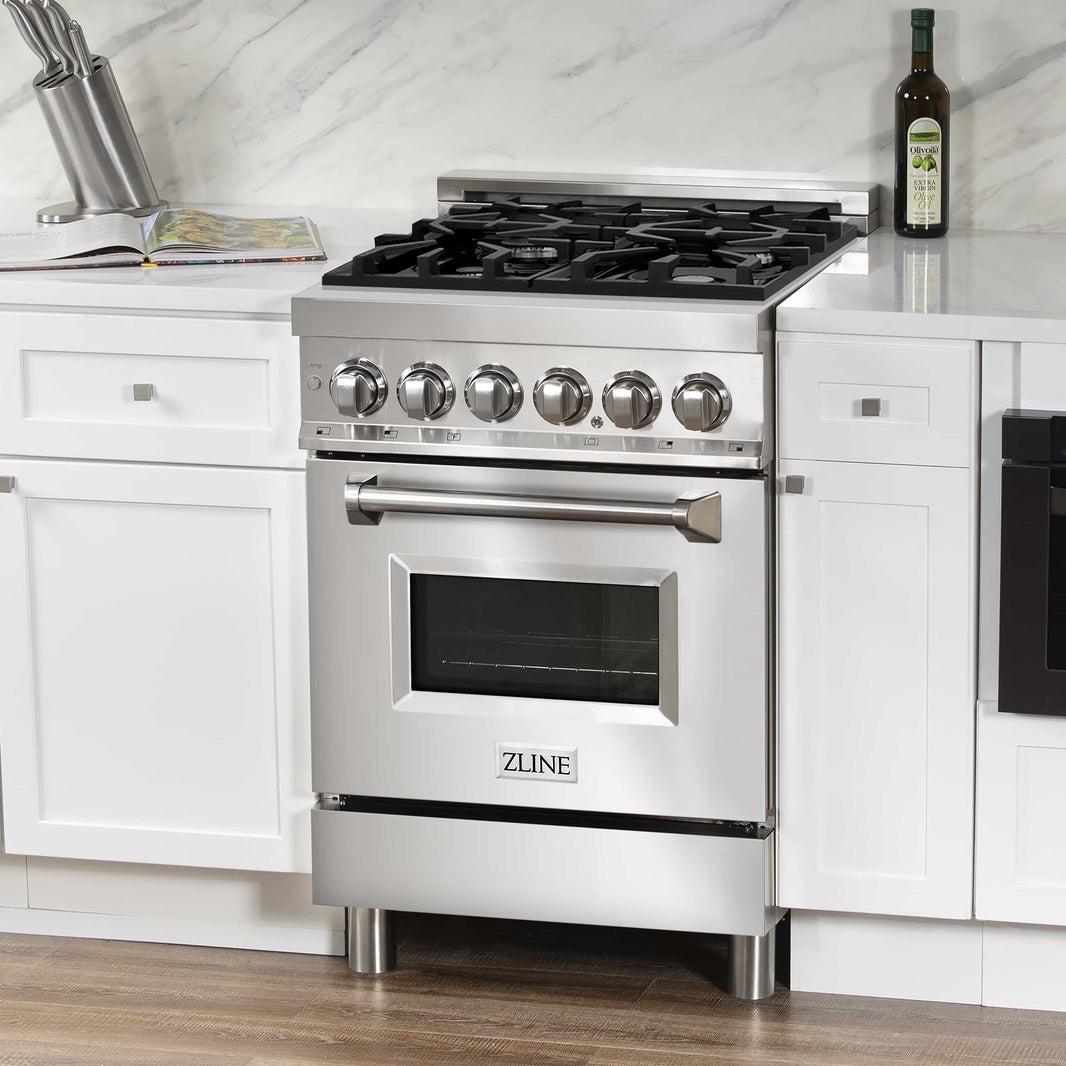 ZLINE 24-Inch Professional Dual Fuel Range In Stainless Steel (RA24)