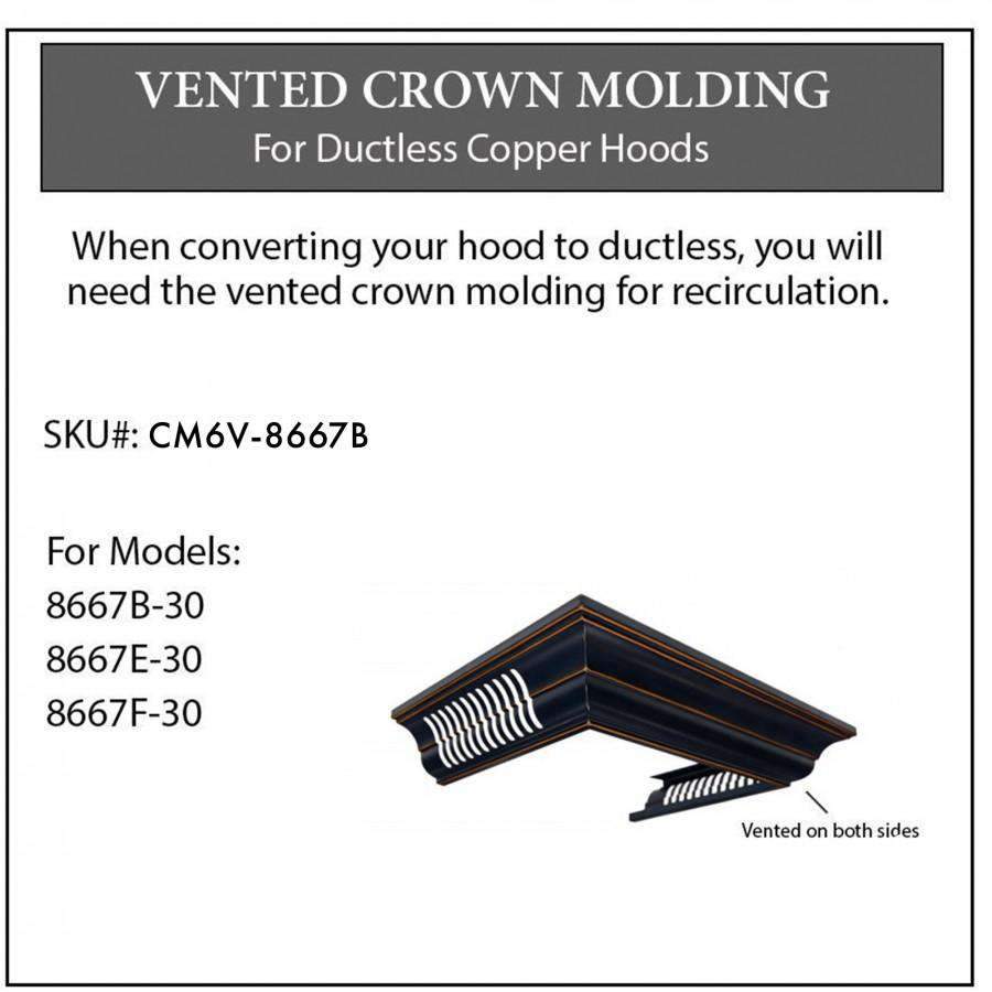 ZLINE Vented Crown Molding for Designer Range Hoods w/Recirculating Option (CM6V-8667B)