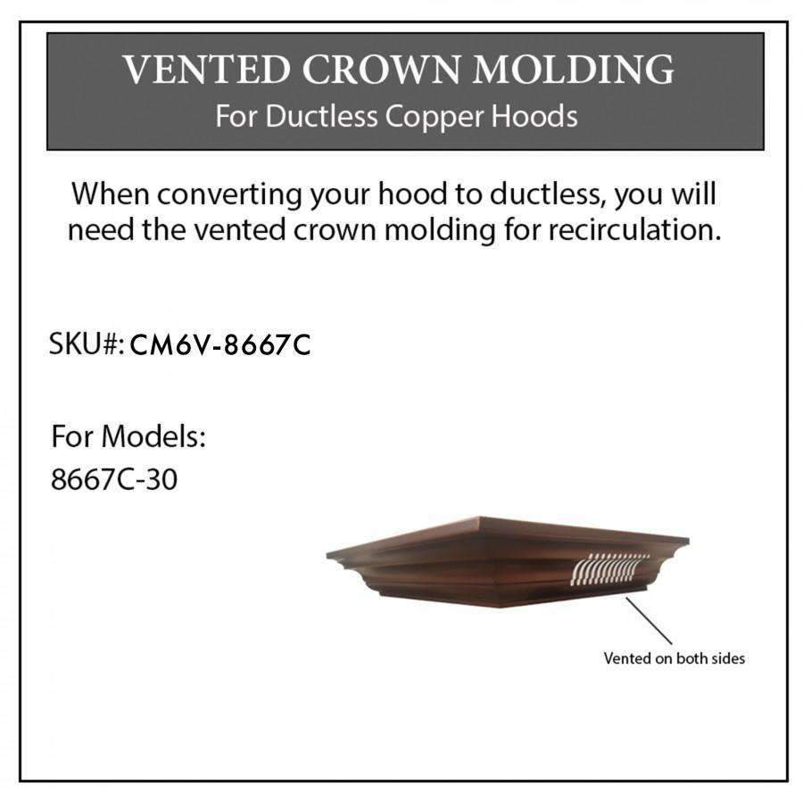 ZLINE Vented Crown Molding for Range Hoods w/Recirculating Option (CM6V-8667C)